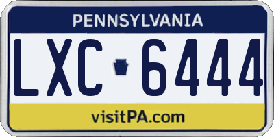 PA license plate LXC6444