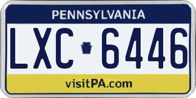 PA license plate LXC6446