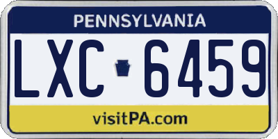 PA license plate LXC6459