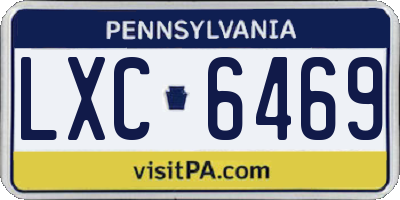 PA license plate LXC6469