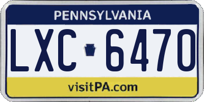 PA license plate LXC6470