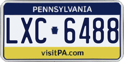 PA license plate LXC6488