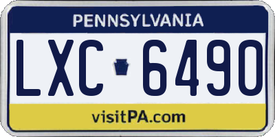 PA license plate LXC6490