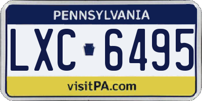 PA license plate LXC6495