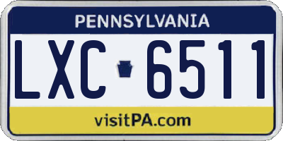 PA license plate LXC6511