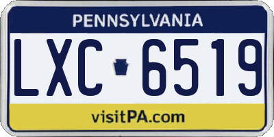 PA license plate LXC6519