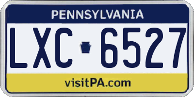 PA license plate LXC6527