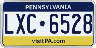 PA license plate LXC6528