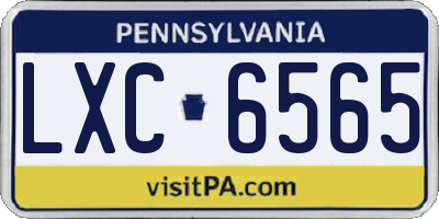 PA license plate LXC6565