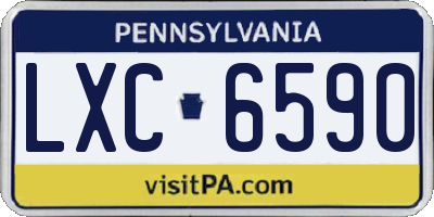 PA license plate LXC6590