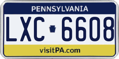PA license plate LXC6608