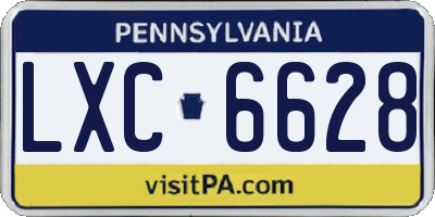 PA license plate LXC6628