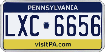 PA license plate LXC6656