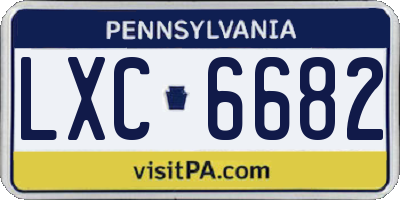 PA license plate LXC6682