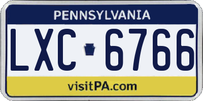 PA license plate LXC6766