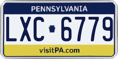 PA license plate LXC6779