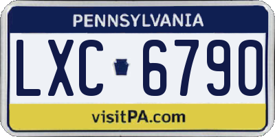 PA license plate LXC6790