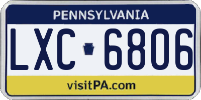 PA license plate LXC6806
