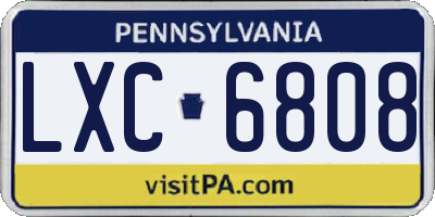 PA license plate LXC6808
