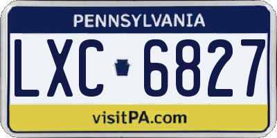 PA license plate LXC6827