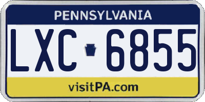 PA license plate LXC6855