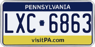 PA license plate LXC6863