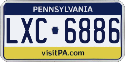 PA license plate LXC6886