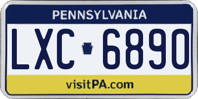 PA license plate LXC6890