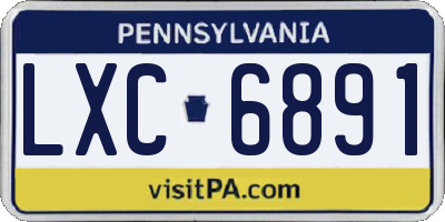 PA license plate LXC6891