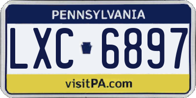 PA license plate LXC6897
