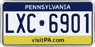 PA license plate LXC6901