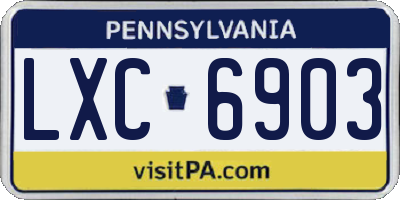 PA license plate LXC6903