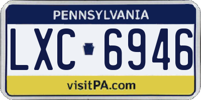 PA license plate LXC6946