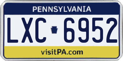 PA license plate LXC6952