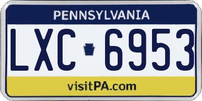 PA license plate LXC6953