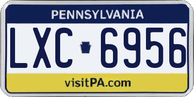 PA license plate LXC6956