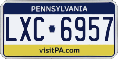 PA license plate LXC6957