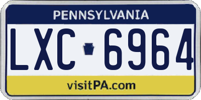PA license plate LXC6964