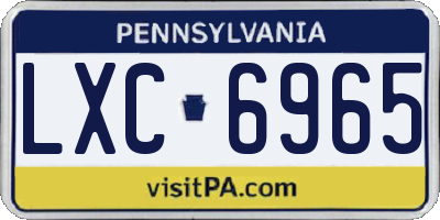 PA license plate LXC6965