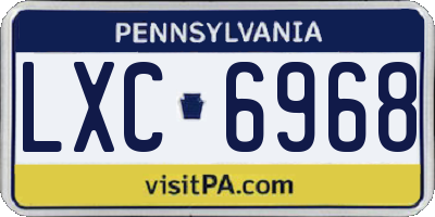 PA license plate LXC6968