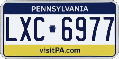 PA license plate LXC6977