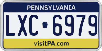 PA license plate LXC6979