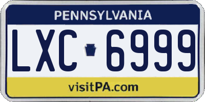 PA license plate LXC6999