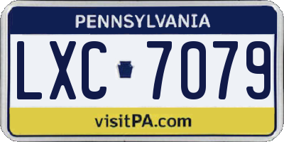 PA license plate LXC7079
