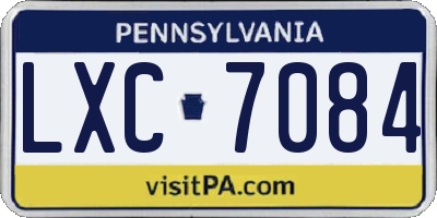 PA license plate LXC7084