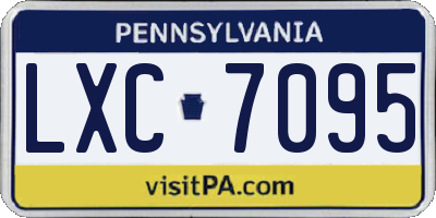 PA license plate LXC7095