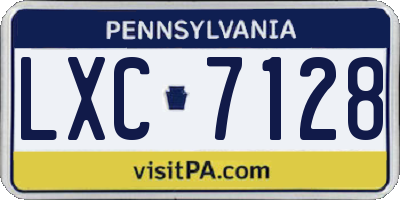 PA license plate LXC7128