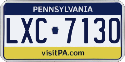 PA license plate LXC7130