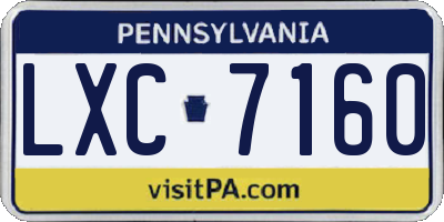 PA license plate LXC7160