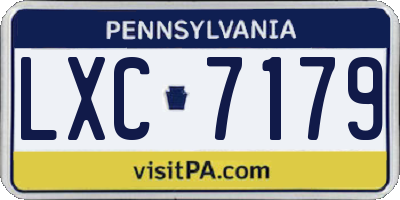 PA license plate LXC7179